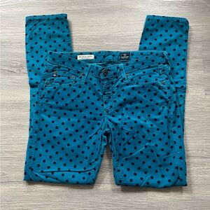 Blue Polka Dot Skinny Jeans
